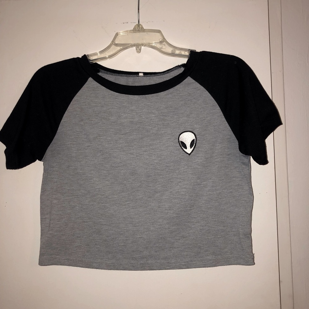 SHEIN alien cropped shirt